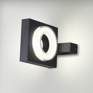 Чёрный уличный настенный поворотный светильник подсветка «VART»