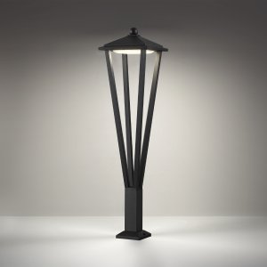 Чёрный уличный прямоугольный светильник столб 12Вт 4000К «BEARITZ»