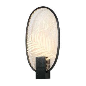 Настенный светильник подсветка с узором в виде перьев и тропических листьев «Piuma»
