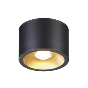 чёрный, золотой накладной потолочный светильник цилиндр «GLASGOW»