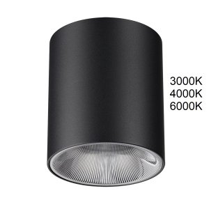 Чёрный накладной потолочный светильник цилиндр 12Вт 3000/4000/6000К «Brim»