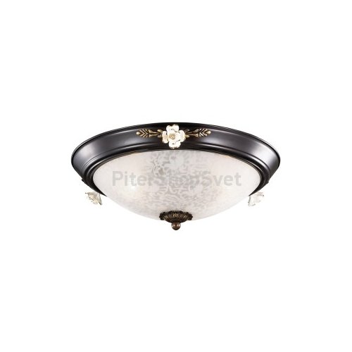 Коричневый потолочный светильник с керамическими розами 2693/3C BONE Odeon Light