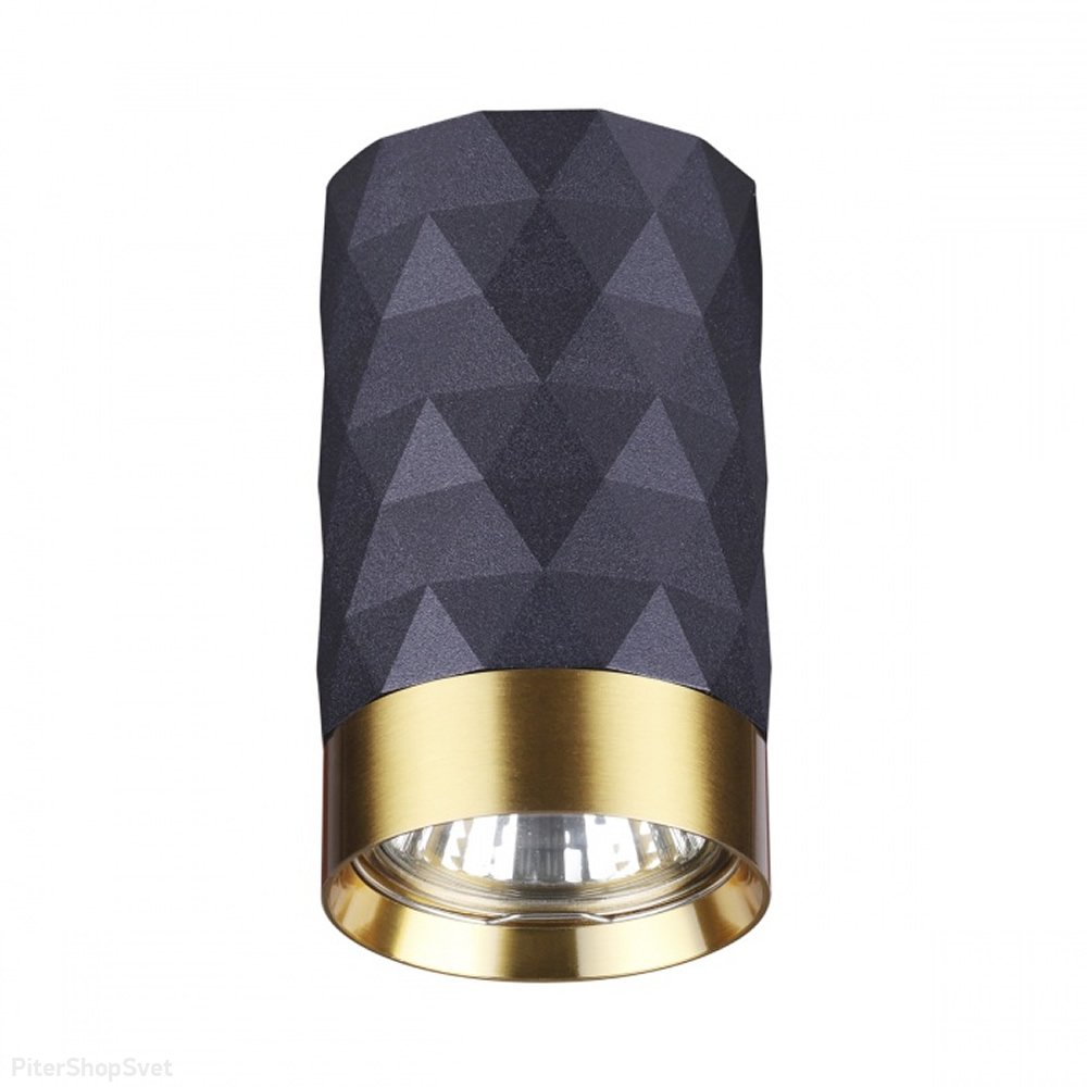 Чёрно-золотой накладной потолочный светильник цилиндр «AD ASTRUM» 4287/1C