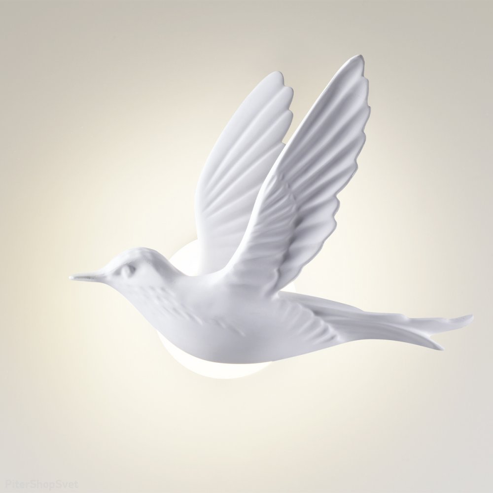 Белый настенный светильник птица 3Вт 3000К «Colombella» 4341/3WLA
