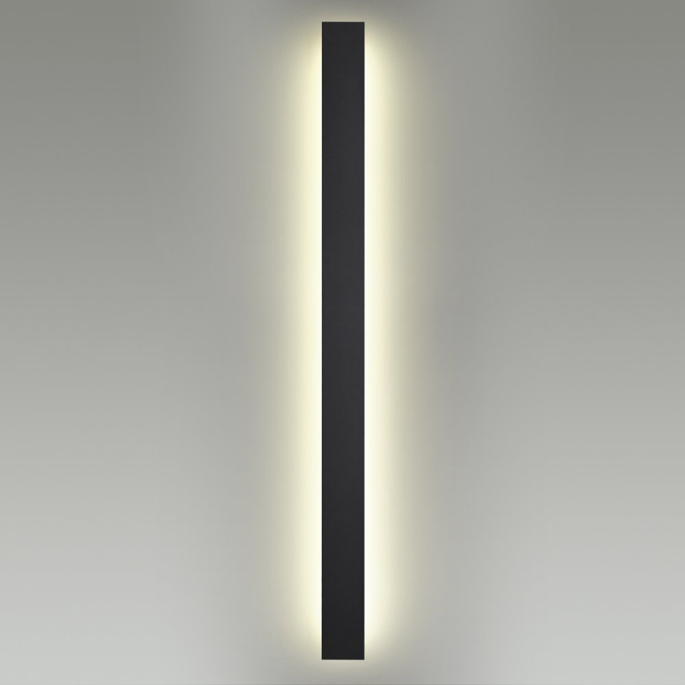 Уличный длинный настенный светильник подсветка IP54 120см 29Вт 3000К чёрный «Fibi» 4379/29WL