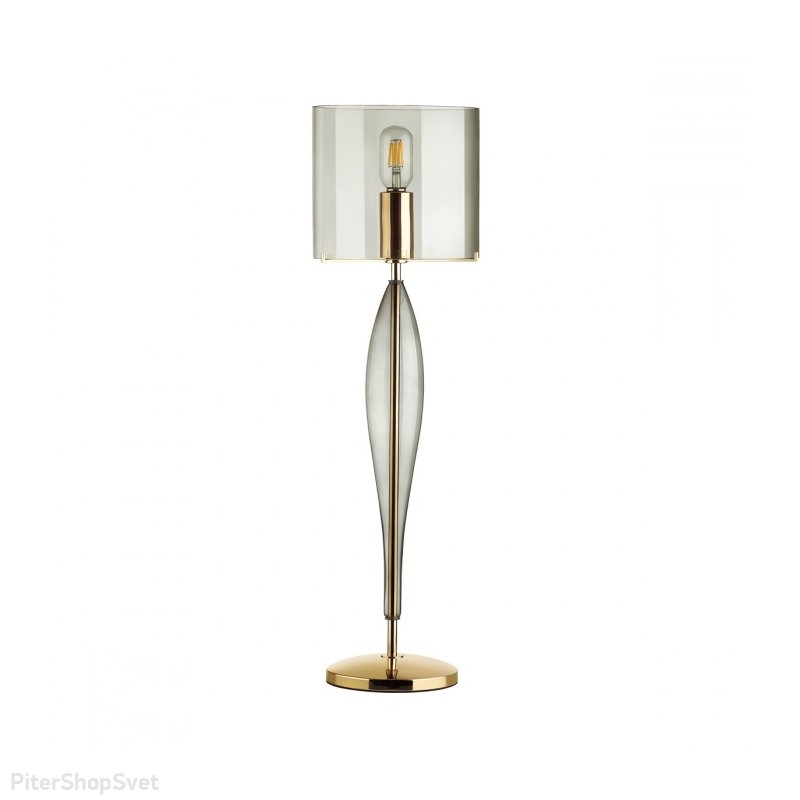 Настольная лампа золотого цвета с дымчатым стеклом «Standing Tower» 4850/1T