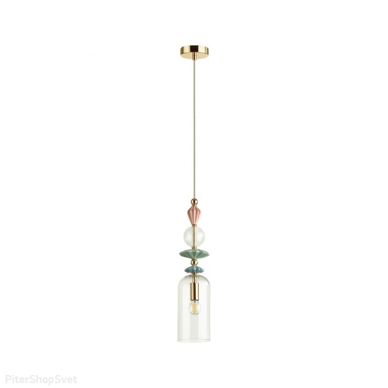 Подвесной светильник с декором из керамики «Bizet» 4855/1