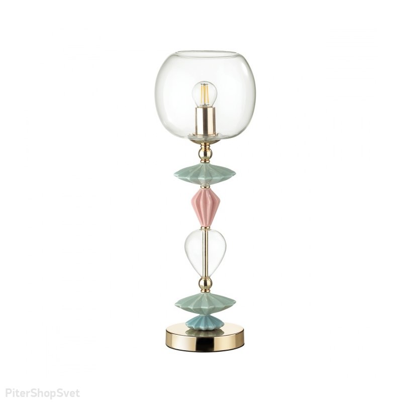 Настольная лампа золотого цвета с керамическим декором «Classic Bizet» 4855/1T