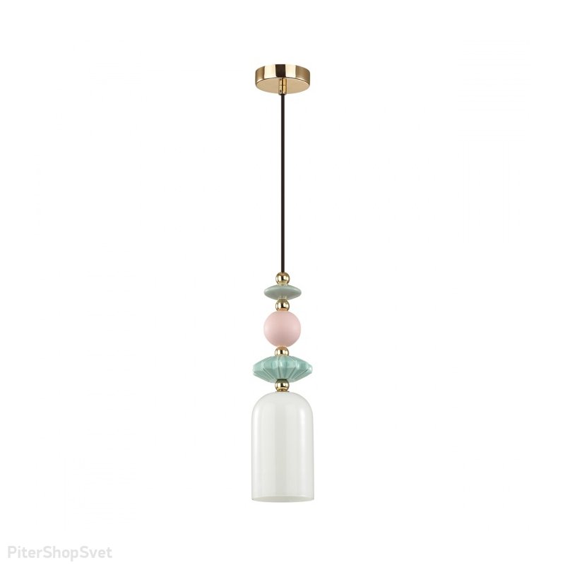 Подвесной светильник с декором из цветной керамики «Classic Candy» 4861/1B