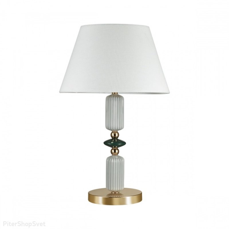 Настольная лампа с абажуром и керамическим декором «Candy» 4861/1TC
