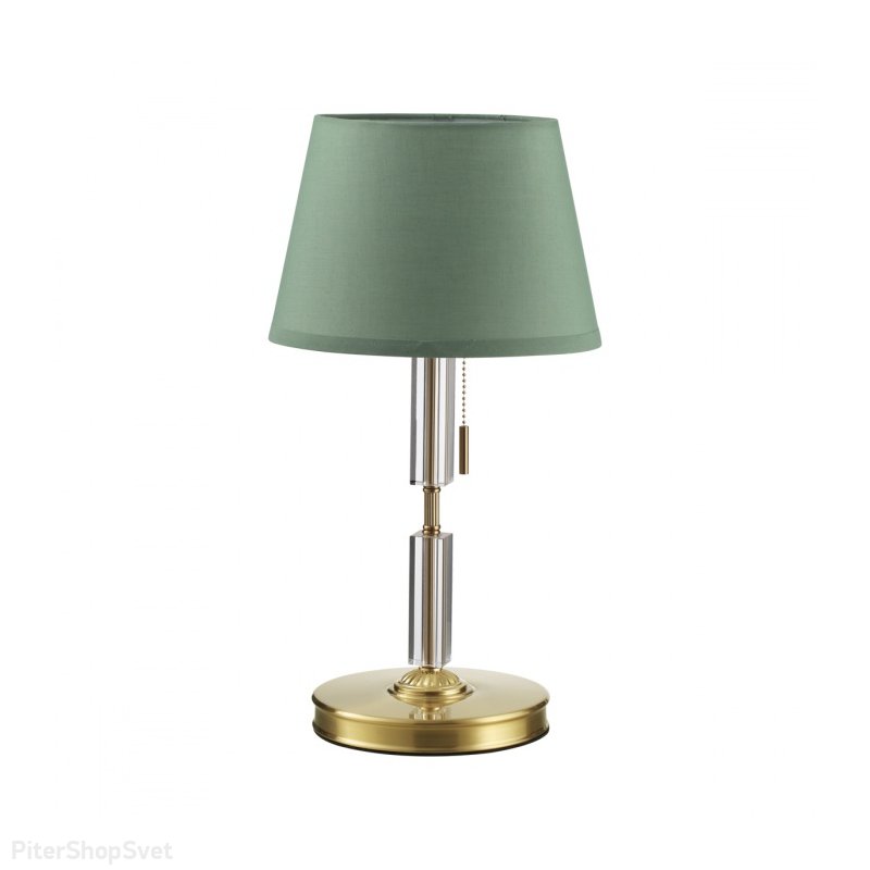 Настольная лампа бронзового цвета с зелёным овальным абажуром «London» 4887/1T