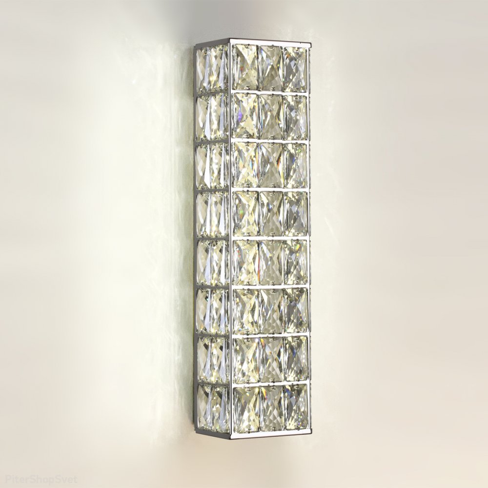 Хрустальный прямоугольный настенный светильник 9Вт 4000К «Panta» 4927/9WL