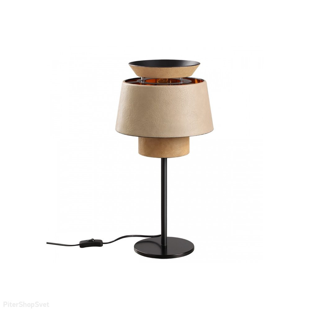Настольная лампа с абажуром из экокожи «Kressa» 4992/1T