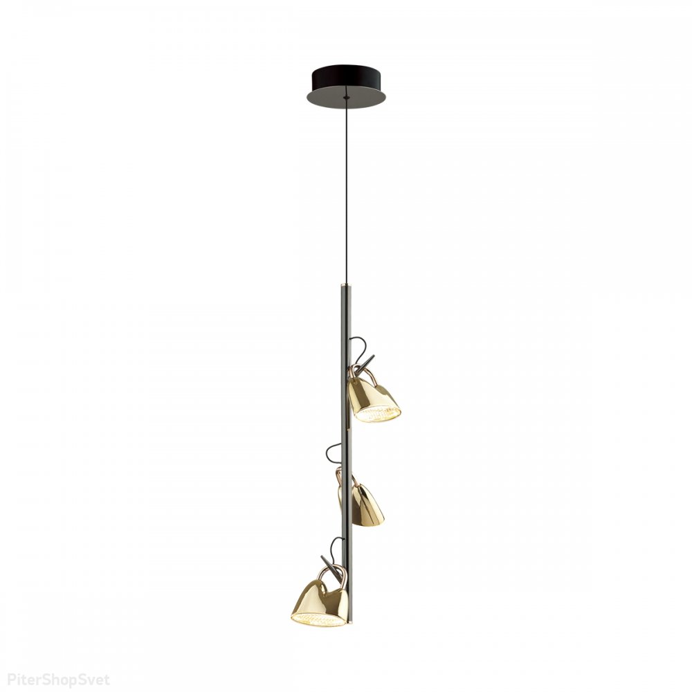 Чёрно-золотой подвесной светильник с замками «Malpa» 5002/13L