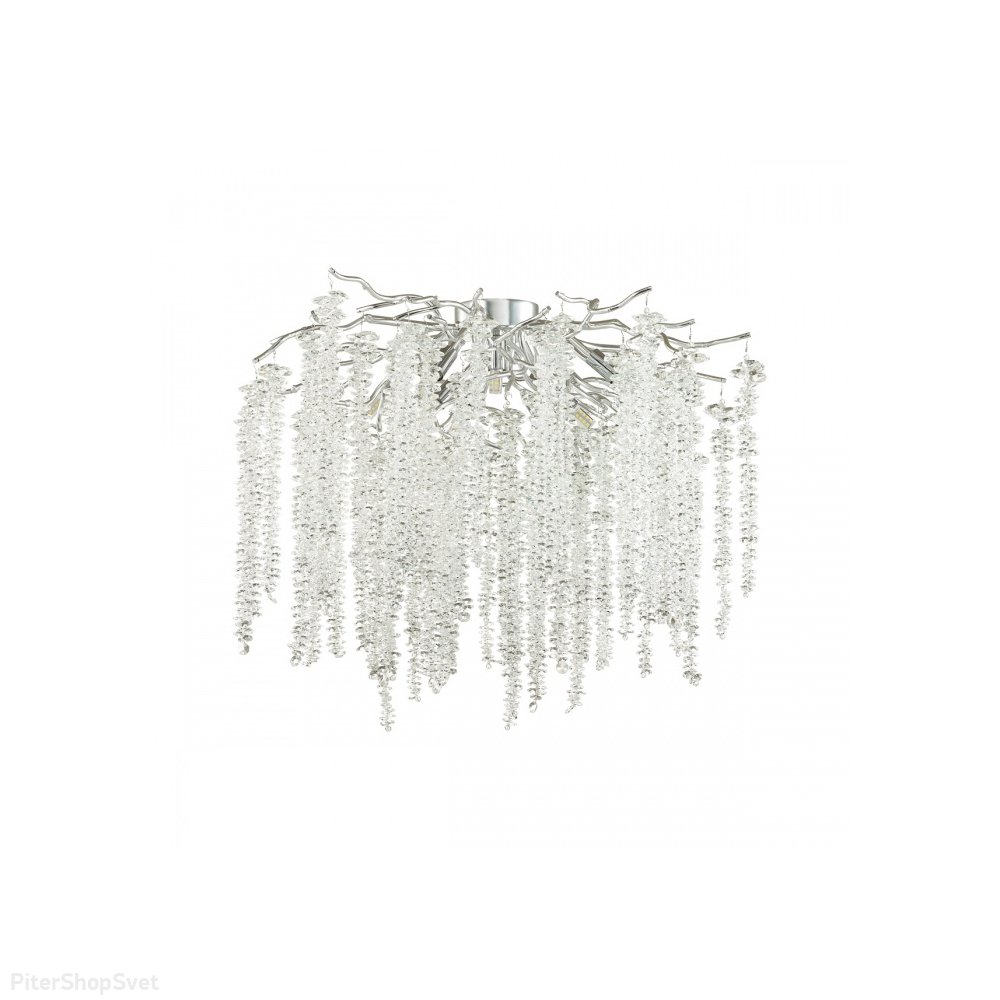 Потолочная люстра ветви с хрустальными подвесками, серебристый/прозрачный «Banche» 5004/8C