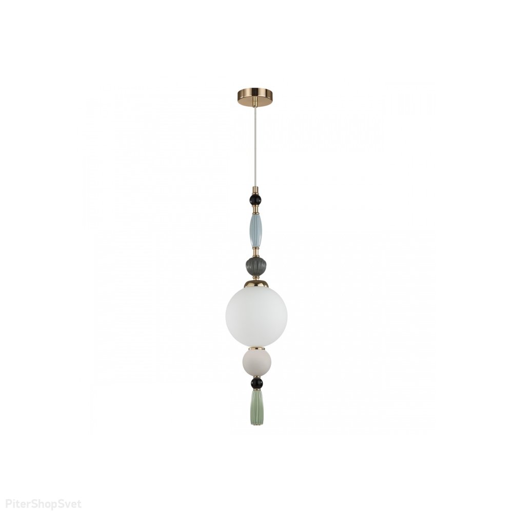 Подвесной светильник с плафоном шар и керамическим декором «Palle» 5405/1A