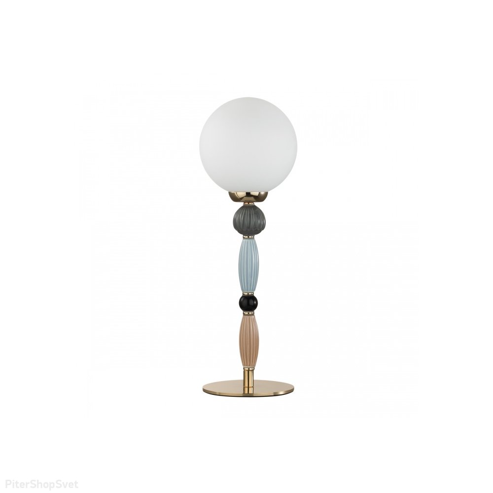 Настольная лампа с плафоном шар и керамическим декором «Palle» 5405/1T