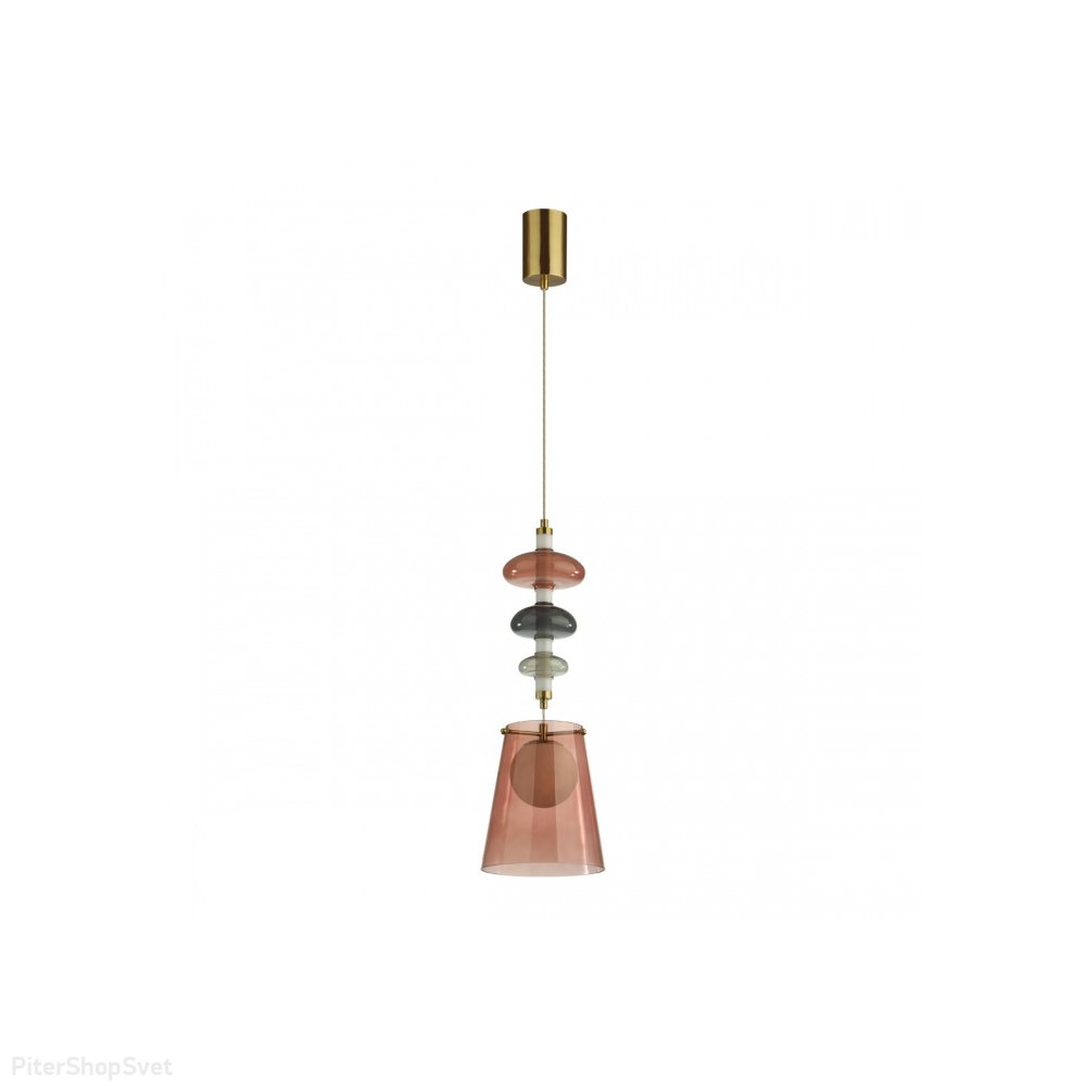 Подвесной светильник с декором из разноцветного стекла «Amore» 5411/18LA