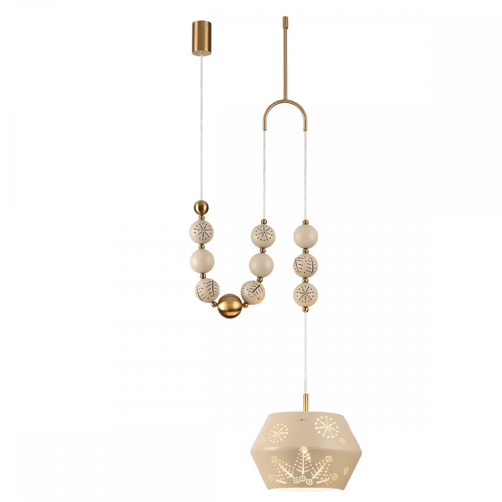 Подвесной светильник с керамическим плафоном и декором «KARELIA» 5444/1C