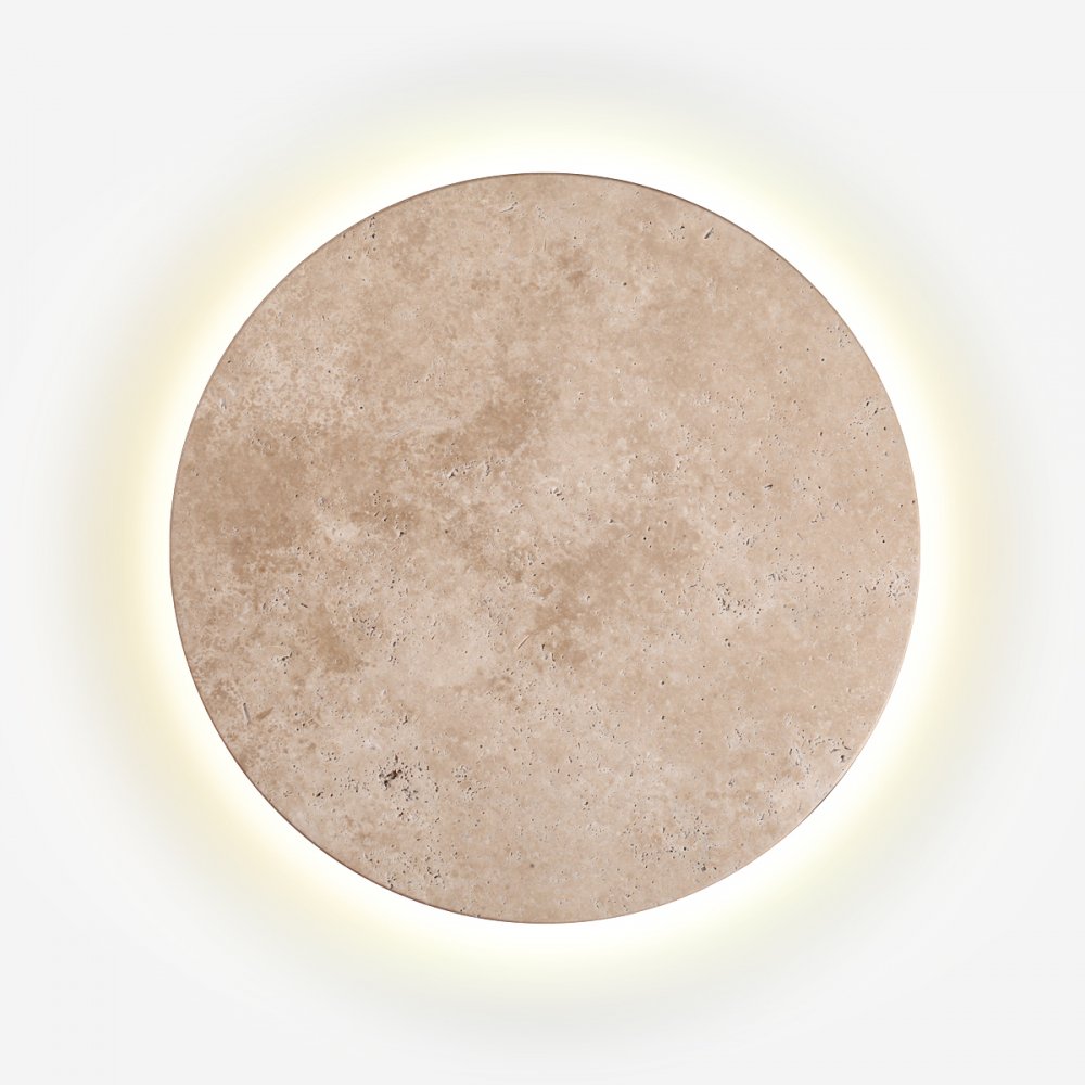 Плоский круглый настенный светильник подсветка из травертина «Travertino» 6625/15WL