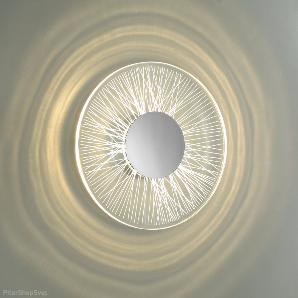 плоский круглый настенный светильник подсветка 9Вт 3000К «SOLARIS» 6628/9WL