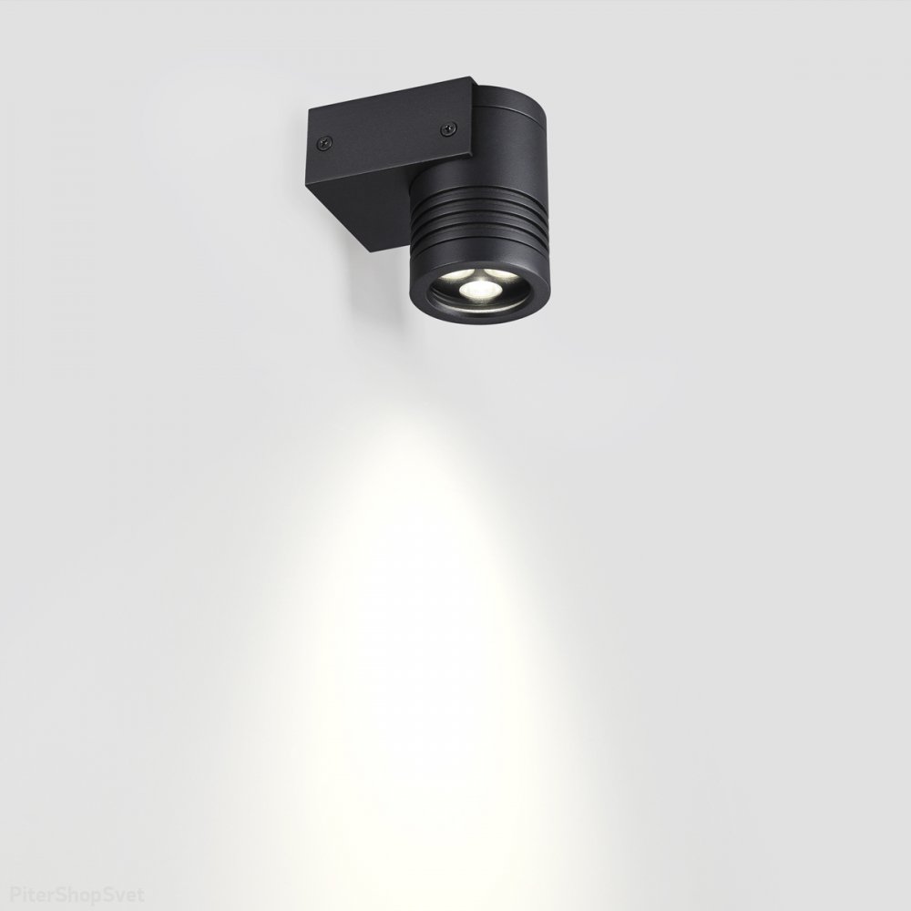 Чёрный уличный настенный светильник подсветка в одну сторону 6Вт 4000К IP67 «STIMA» 6648/6WL