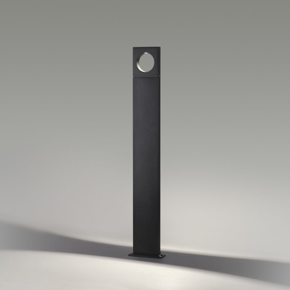 Чёрный уличный прямоугольный светильник столб с отражённым светом «COMO» 6653/10GL