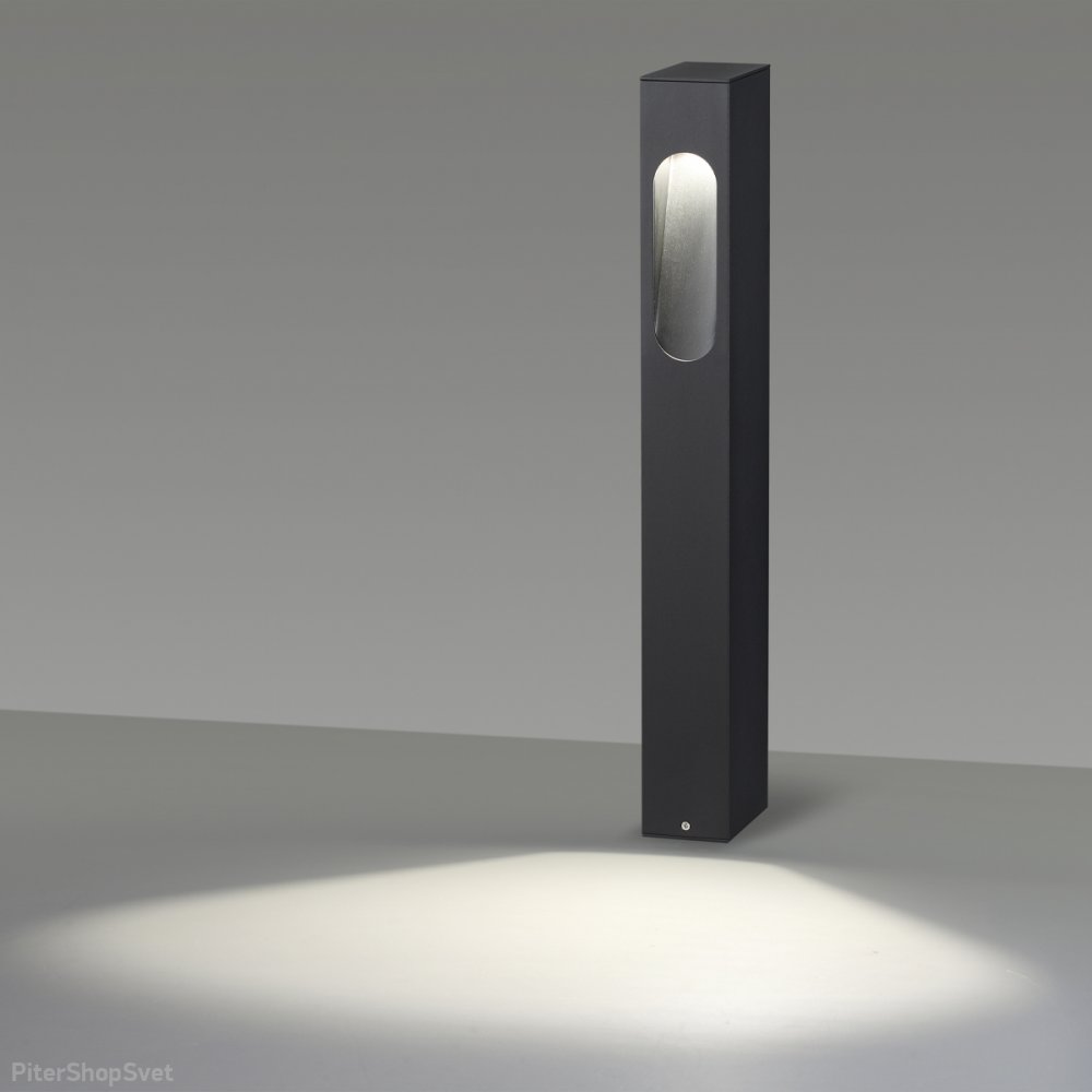 Чёрный уличный прямоугольный светильник столб для подсветки тропинок «TION» 6658/10GL