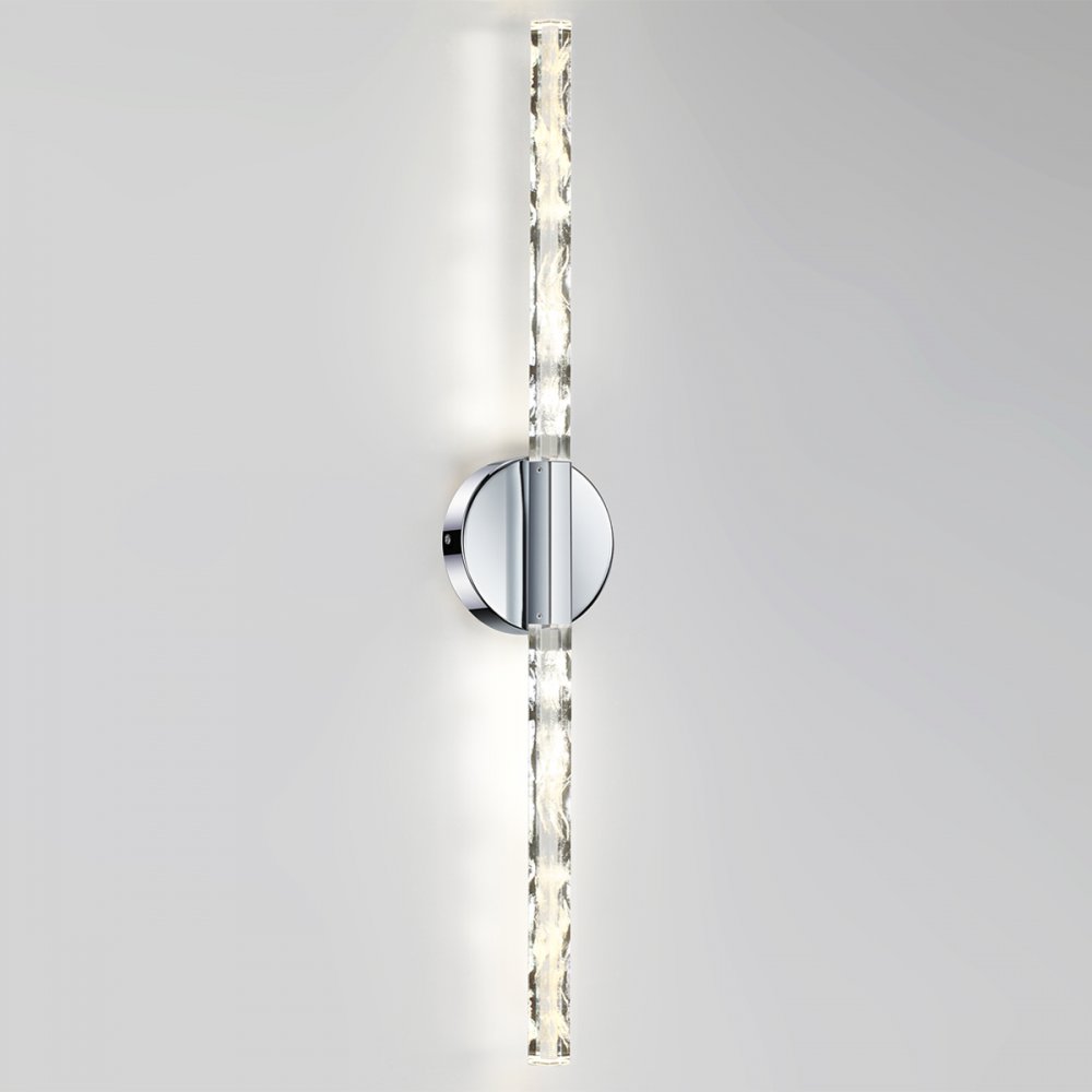 Хрустальный настенный светильник подсветка стержень с гравировкой перья «Aletta» 6694/6WL