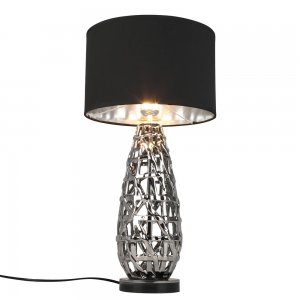 Керамическая настольная лампа чёрный/хром «Borselli»