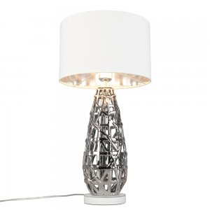 Керамическая настольная лампа хром/белый «Borselli»
