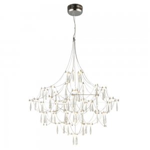 Подвесная люстра паутина с хрустальными подвесками 30Вт 3000К «Perelli»