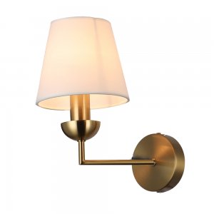Настенный светильник бронзового цвета с белым абажуром «Lannion»