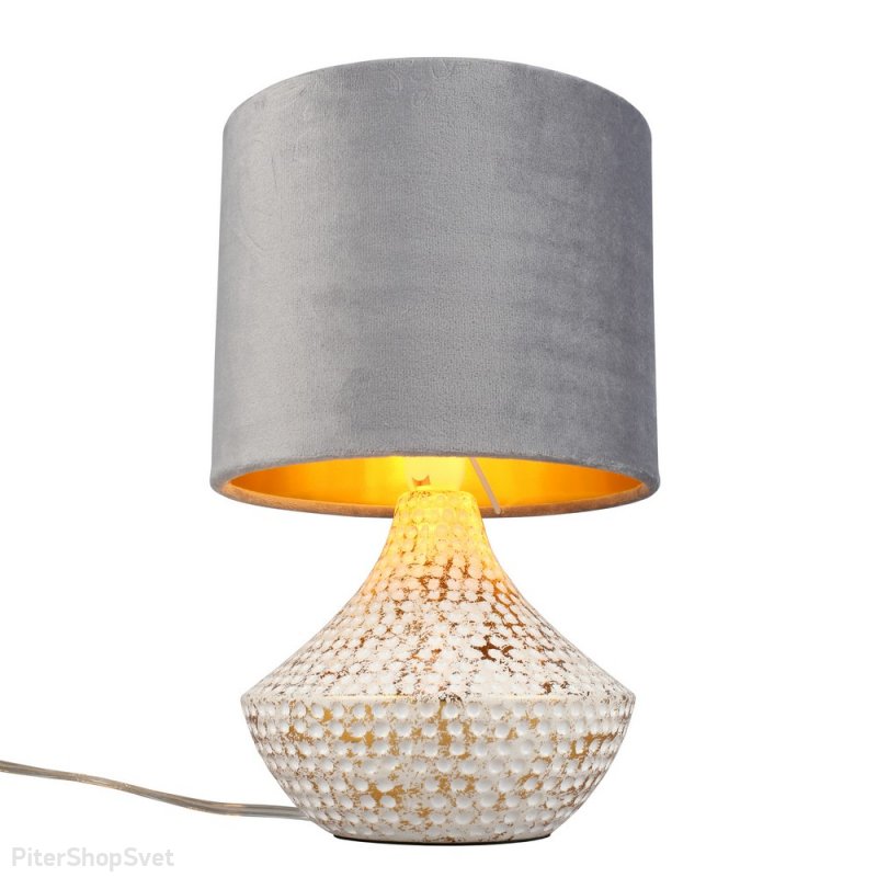 Керамическая настольная лампа с бархатным абажуром «Lucese» OML-19604-01