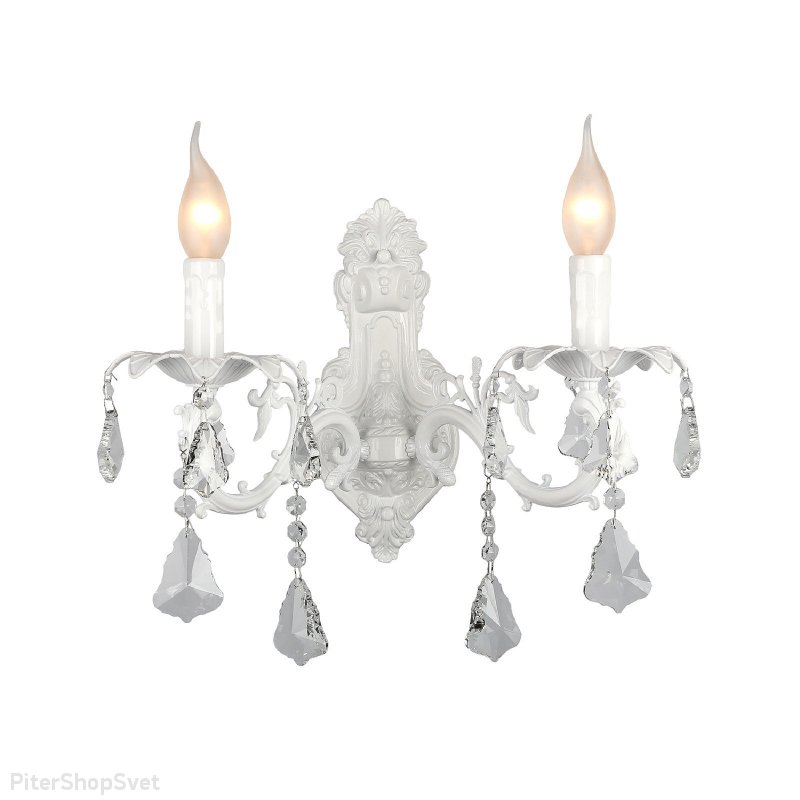 Настенное бра свечи с хрустальными подвесками «Catanzaro» OML-30801-02