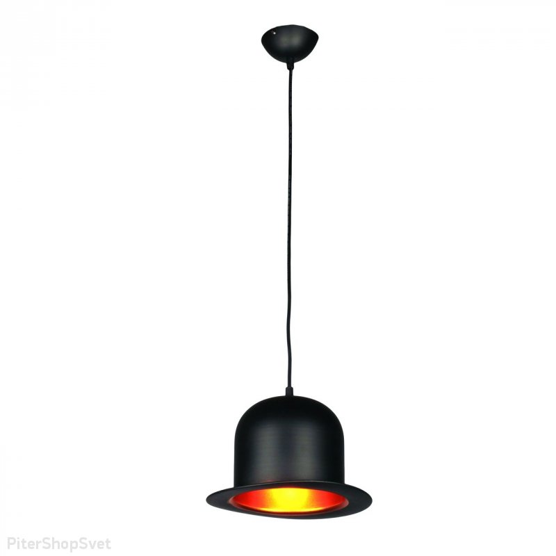 Подвесной светильник чёрный котелок OML-34606-01