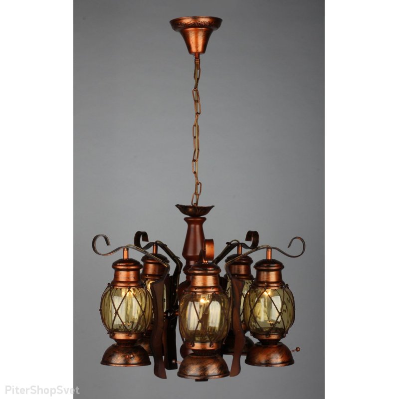 Люстра с декоративными керосиновыми лампами «Maceira» OML-58303-05