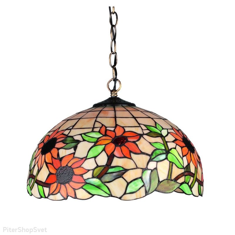 Подвесной купольный светильник с подсолнухами «Avintes» OML-80703-03