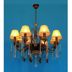 Люстра с хрустальными подвесками рл 1108ах/ч «астра»