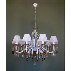 Белая люстра с разноцветными подвесками рл 1110ах/б «астра»