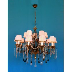 Люстра с хрустальными подвесками на коричневом основании рл 1115ах/ч «астра»