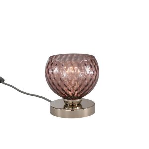 Настольная лампа с прозрачно-фиолетовым плафоном