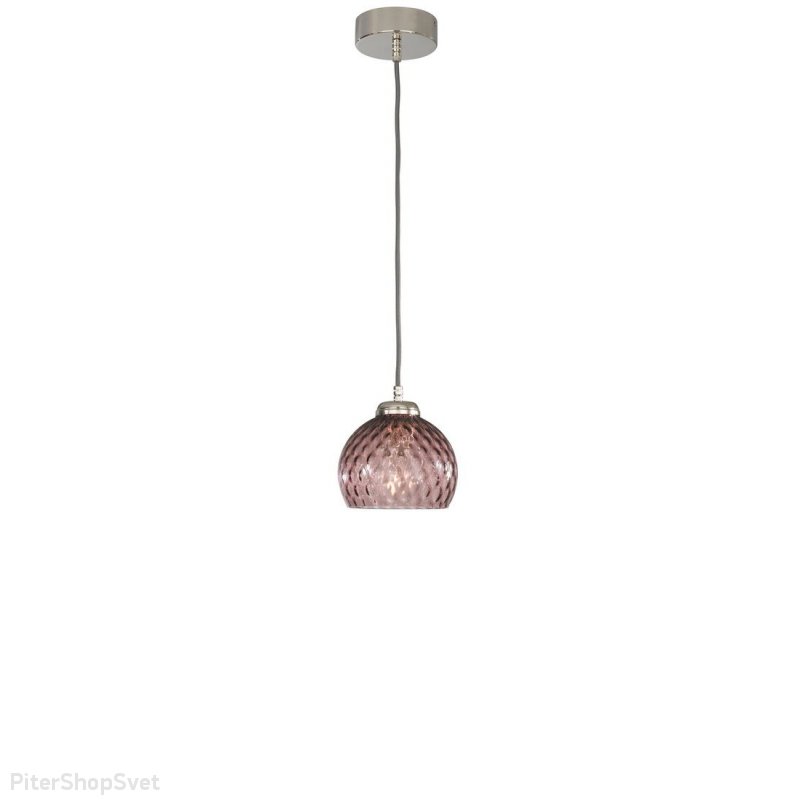 Подвесной светильник с прозрачно-фиолетовым плафоном «Nichel Vetro Ametista» L 10006/1
