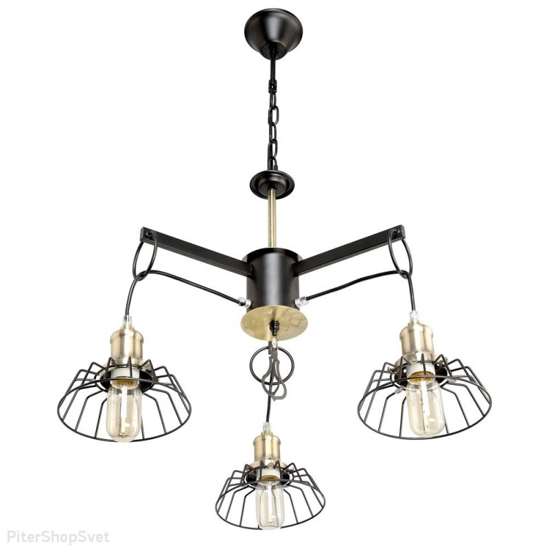 Подвесная люстра «Loft» 2-8711-3-BK+AB E27