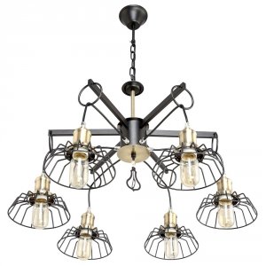 Подвесная люстра 2-8711-6-BK+AB E27 «Loft»