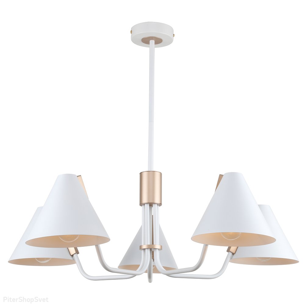 Бело-золотая люстра на штанге «Beverly» 2070-305