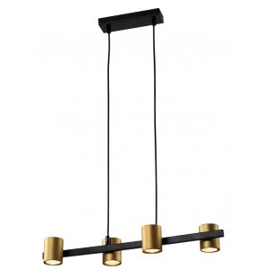 Чёрно-золотой длинный подвесной светильник «Chloe»