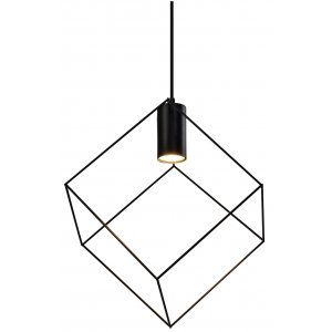 Чёрный подвесной светильник куб «Ella»