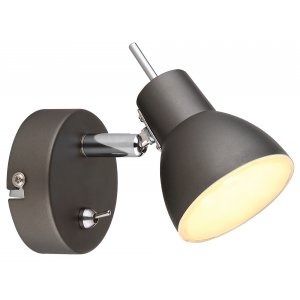 Серый поворотный светильник спот с выключателем 4Вт 3200К «Renata»