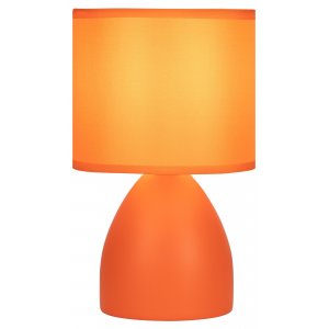 Оранжевая керамическая настольная лампа с абажуром цилиндр «Nadine»
